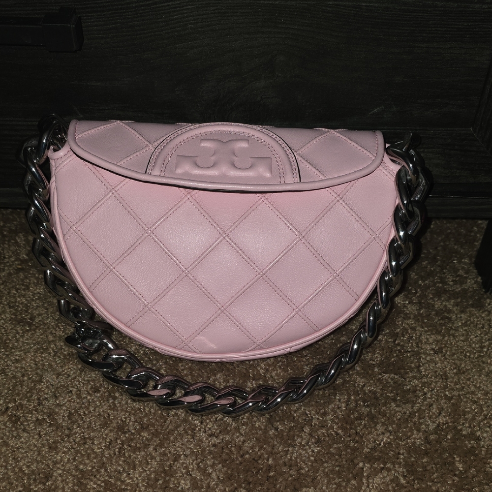 Tory Burch Fleming Soft Mini Crescent Bag Pink